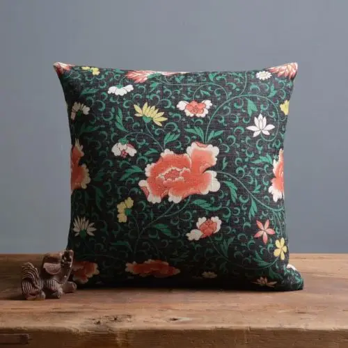 Традиционный в восточном/китайском стиле зеленый цветочный узор Чехлы для