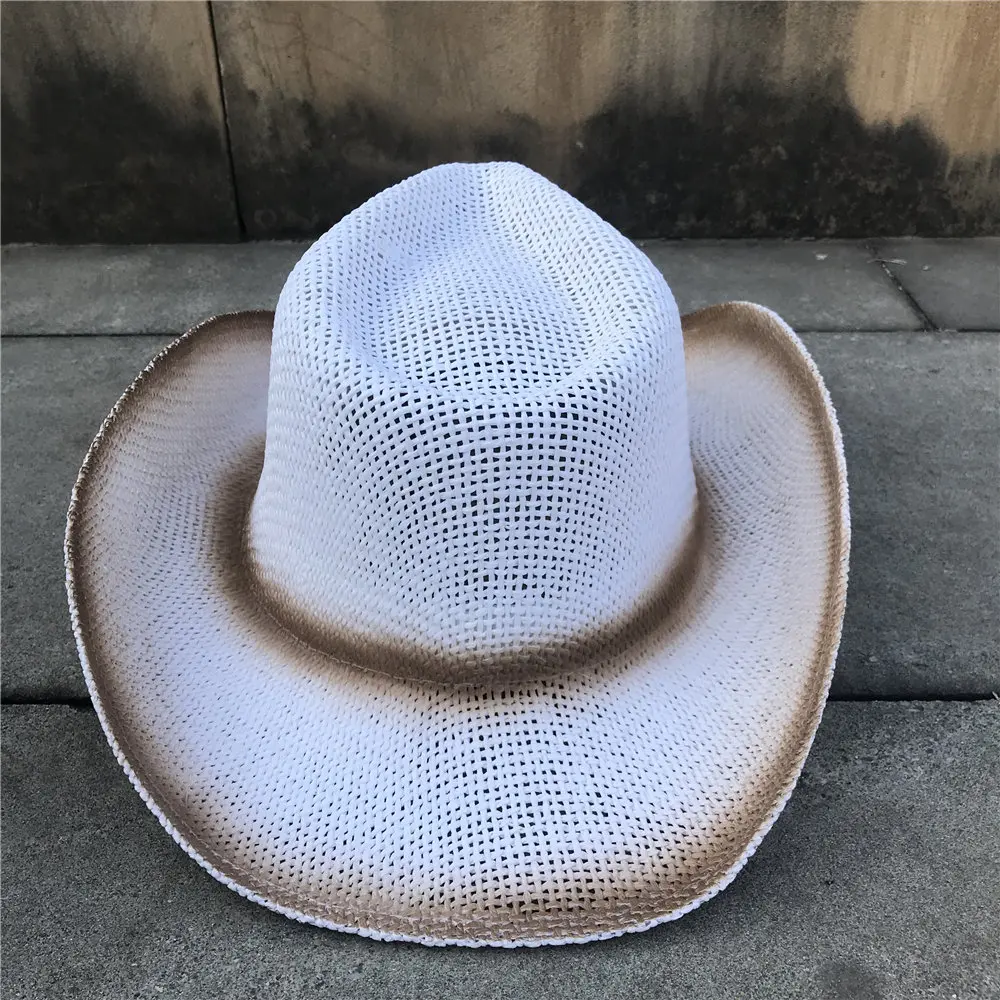 Шляпа женская Соломенная в ковбойском стиле элегантная Панама от солнца с