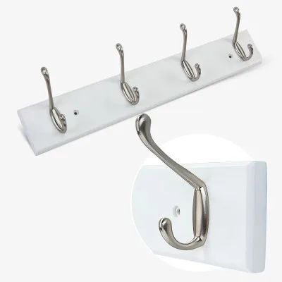 4hooks white Креативный настенный бамбуковый крючок для спальни, подвесной крючок в европейском стиле для одежды, крючок для стоек, аксессуары для гостиной - Цвет: 4hooks white