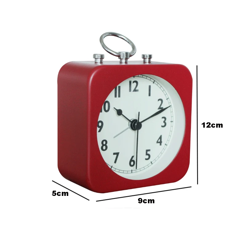 Retro 3.5 inch Metal Square Mute table Alarm Clock with Pull Ring for Home Office Bedroom | Дом и сад