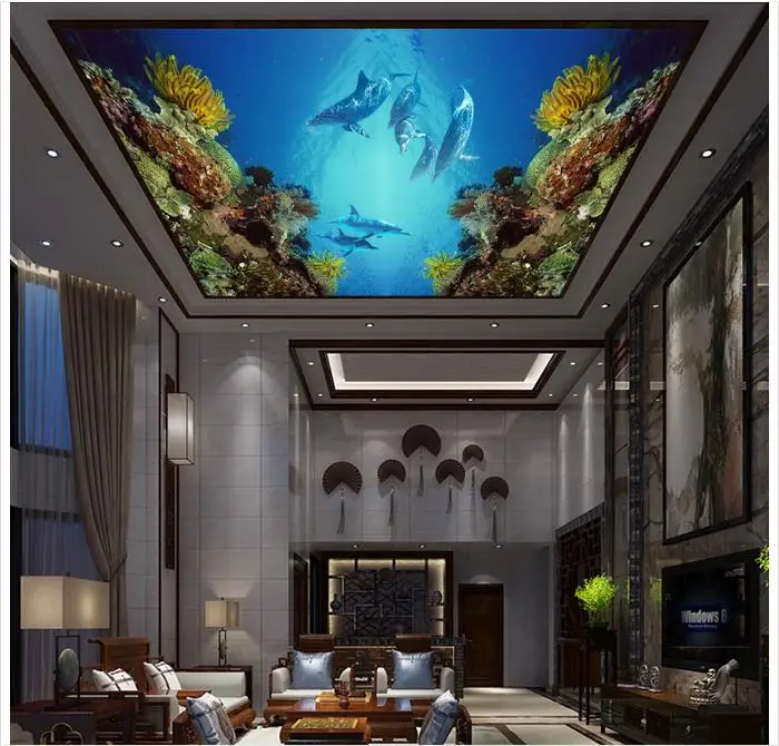 Пользовательские 3d фото обои потолочные фрески кораллового моря Мира Мечты