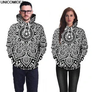 Женская укороченная толстовка с рисунком мандалы и Омбре, Осенний джемпер с длинным рукавом, пуловер с капюшоном, кофта, кофта унисекс