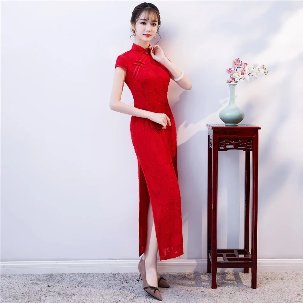 Shanghai Story, высокое качество, короткий рукав, длинное, cheongsam Qipao, высокий разрез, китайское платье, вечерние платья, 3 цвета