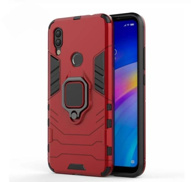 Красный Чехол для Xiao mi Red mi Note 7 6 5 Pro Red mi 7 6 5 K20 Pro Poco F1 чехол с кольцом и подставкой для Xiaomi mi 9T 9 mi 8 SE A2 A1 Lite - Цвет: Красный