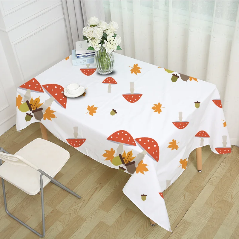 Decorative Table Cloth Rectangular Party Banquet Outdoor Tablecloth Home Decor Cover Maple leaf mushroom Pattern MZ0039 | Дом и сад