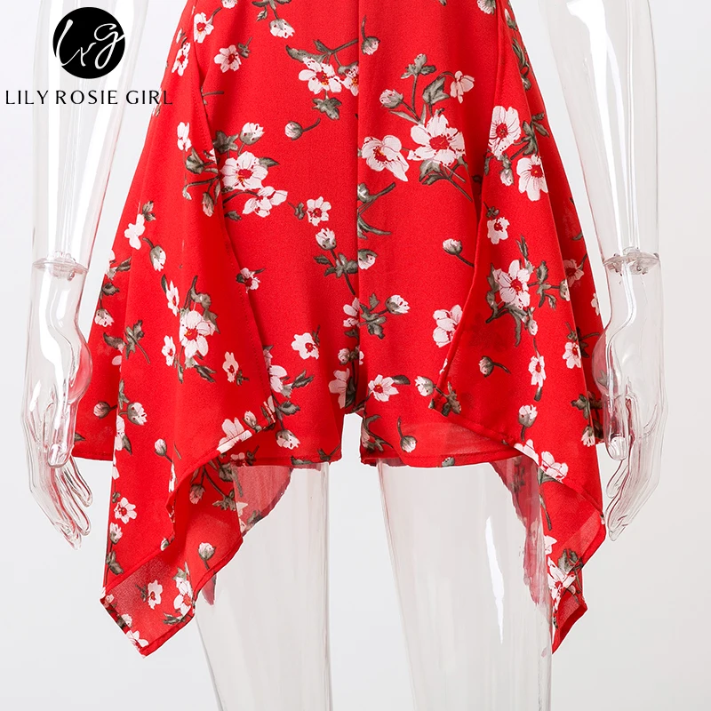 Conmoto Сексуальные летние комбинезоны в стиле бохо с цветочным принтом пляжные