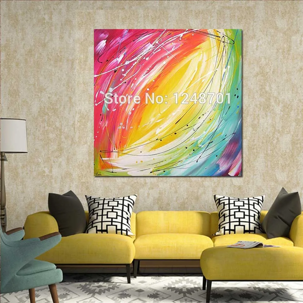 Hand Painted Color light modern abstract oil painting on Canvas Contemporary Acrylic Art Wall Pictures Living Room Home Decor | Дом и сад