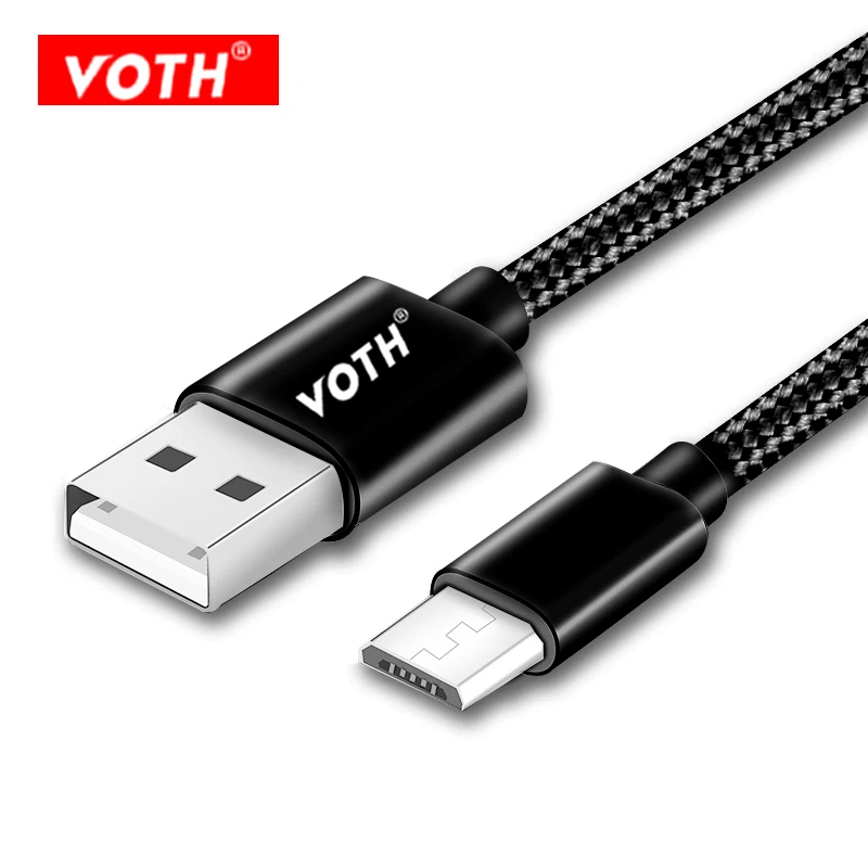 Voth Micro USB кабель 2.4A Быстрая зарядка синхронизации данных для SAMSUNG Xiaomi LG Tablet 3 м 2 25 см