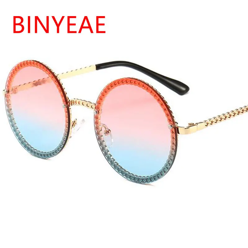 2020 популярные большие круглые солнцезащитные очки женские металлические оправа