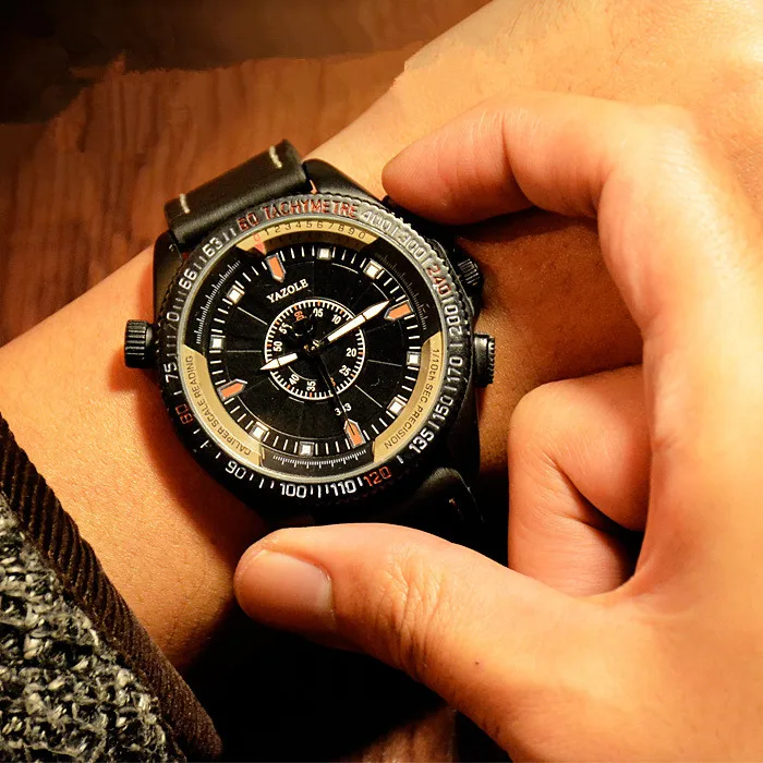 Спорт на открытом воздухе бренд PU мужчины смотреть водонепроницаемый световой