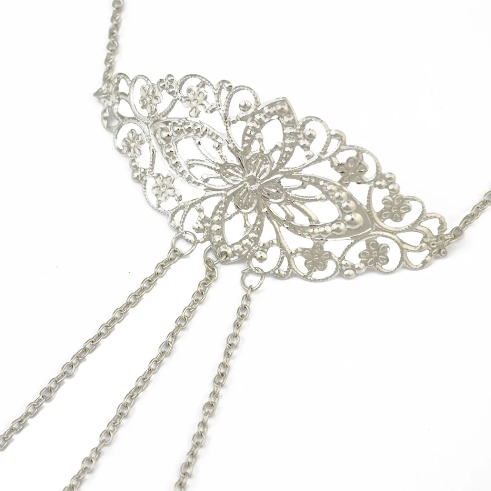 Индийские ювелирные изделия металлический резной цветок ручной браслет цепочка