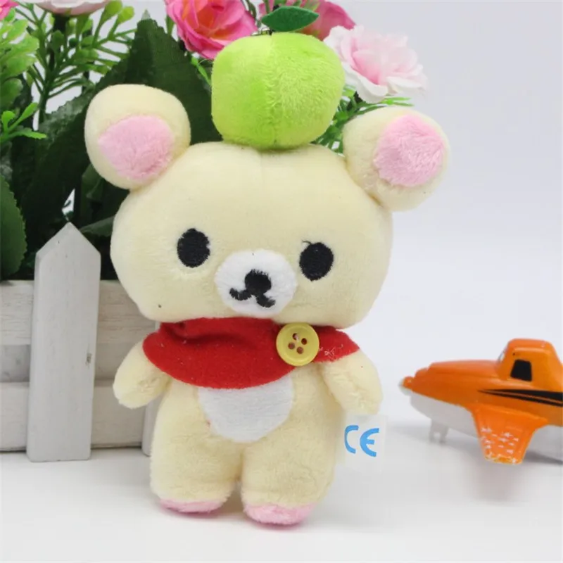 11 см супер мило мягкий плюшевый ленивый медведь Rilakkuma кукла брелок для ключей и