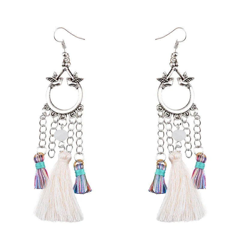 2018 Tassel Earrings For Women Ethic Bohemia Boho Style Short Tassels Vintage Statement Jewelry |