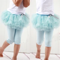 3 colors children girl skirt tutu culottes leggings gauze pants party skirts with bow dance clothing 0 3 years