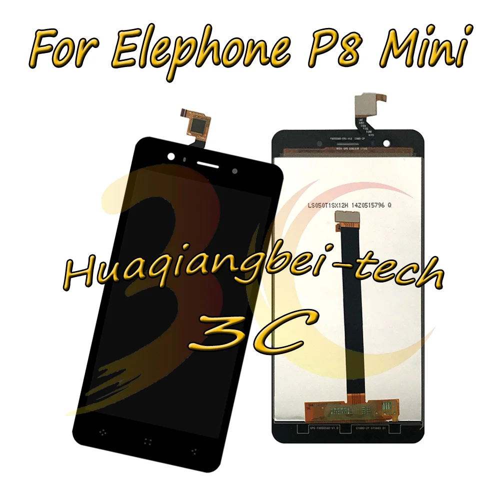 Новый 5 0 ''черный для Elephone P8 Mini Полный ЖК дисплей + кодирующий преобразователь