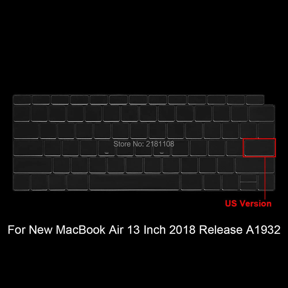 ТПУ Прозрачная клавиатура кожа силиконовый защитный чехол для Macbook Air 13," A1932(выпуск) США ЕС Япония Версия