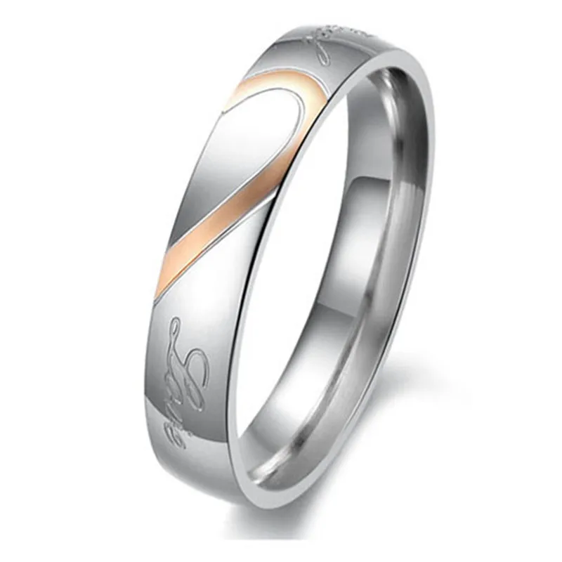 Романтические обручальные кольца для женщин и мужчин из нержавеющей стали