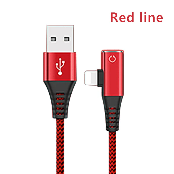 Red 1.2M ACCEZZ двойное освещение адаптер для iphone X 8 7 Plus XS MAX XR зарядное устройство адаптер разветвитель AUX USB кабель 1,2 м вызов аудио адаптер - Цвет: Red 1.2M