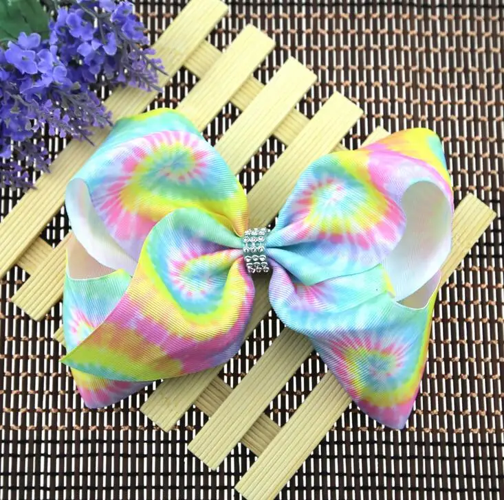 

100pcs DHL Free Shipping 8" jojobow Jumbo XL Large Huge Rainbow Bows Alligator Hair Clips for Girls Kids Teenagers