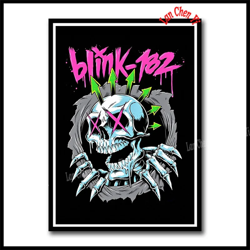 Тёмно-синий Blink 182 панк-рок группа рок с белым покрытием бумажные плакаты стены гостиной домашнего искусства украшения Музыка Настенный декор - Цвет: Тёмно-синий
