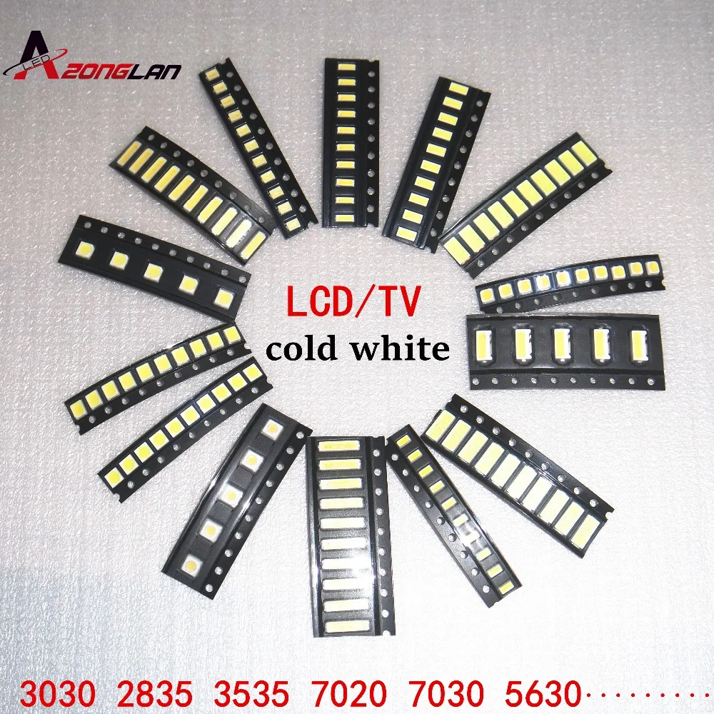 Комплект светодиодов SMD 1 Вт 3 в/6 в 2835/3030/2828/3535/5630/7020/7030/4020 холодный белый для бусин