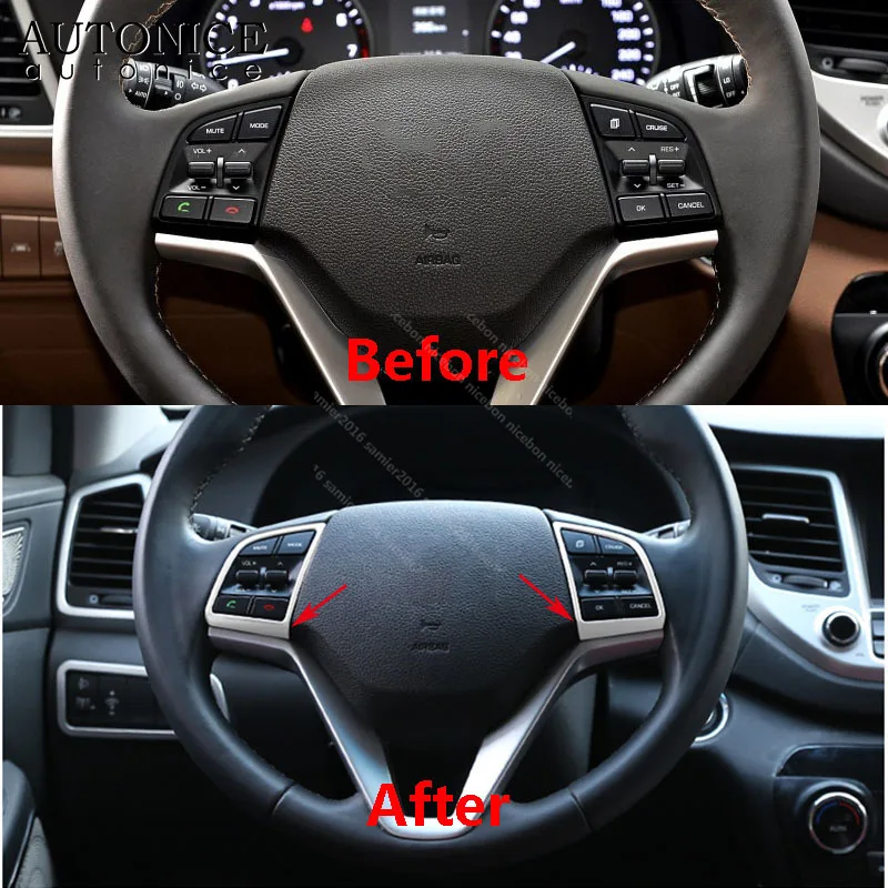 Хромированная накладка на руль для Hyundai Tucson 2 шт. 2015-2019 | Автомобили и мотоциклы