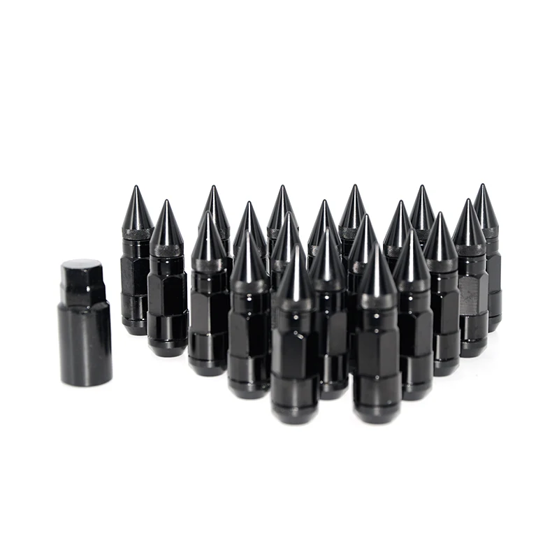 Black Продукт, автомобильные гайки M12X1.5, гоночная композитная гайка, противоугонная стальная гайка с фиксатором, гайка с шипами - Название цвета: Black