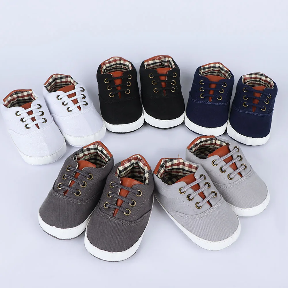 12cm Fashion Canvas Shoes Baby Pure Color Hook-and-loop Boy Girl Soft Sole Anti-slip Sneaker Walker | Детская одежда и обувь