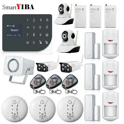 SmartYIBA беспроводная wifi GSM сигнализация Android IOS APP сигнализация Домашняя безопасность охранная сигнализация комплекты Видео IP камера релейный выход - Цвет: D KIT