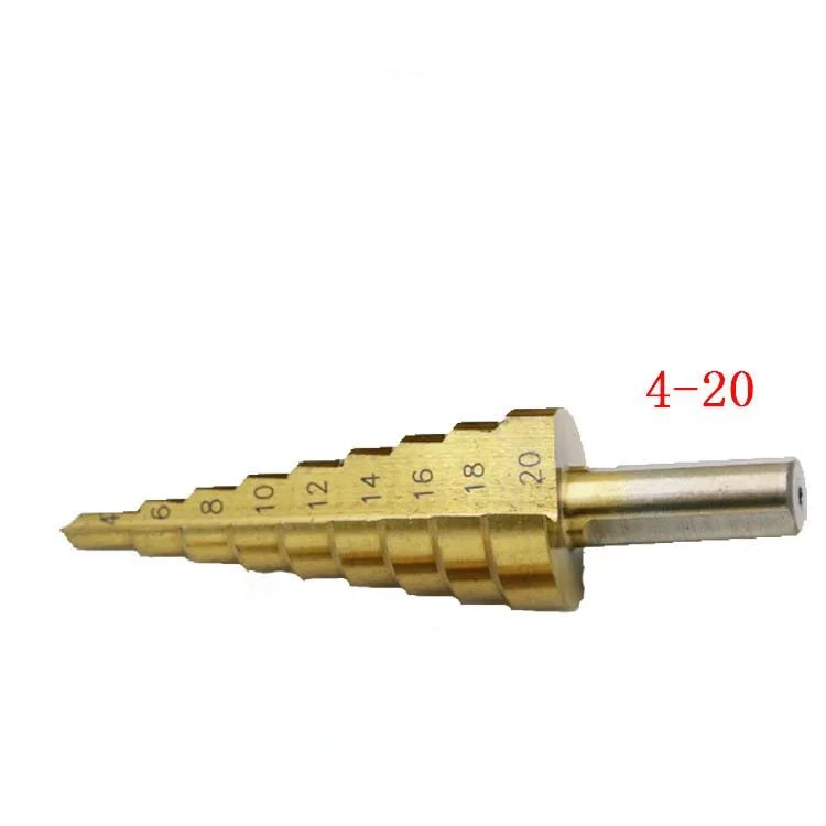 4-20 3 шт./лот, на Возраст 4-12/20/32mm HSS Сталь сверло большой шаг конус Титан покрытием и огненный резчик по металлу, набор инструментов с сумочкой в комплекте; Новинка - Цвет: 4-20