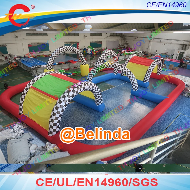 Бесплатная доставка! 15x10x2 5 м надувной go kart воздушный гоночный трек Didi автомобиль