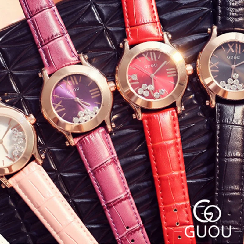 

GUOU Luxury Rhinestone Women's Watches Fashion Diamond Wrist Watch Women Watches Fashion Ladies Watch Clock bayan kol saati