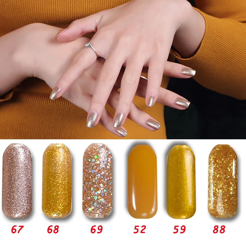 ZDZDZ золото Bling Soak Off УФ гель для ногтей Полупостоянный Топ База лак Лаки Vernis дизайн
