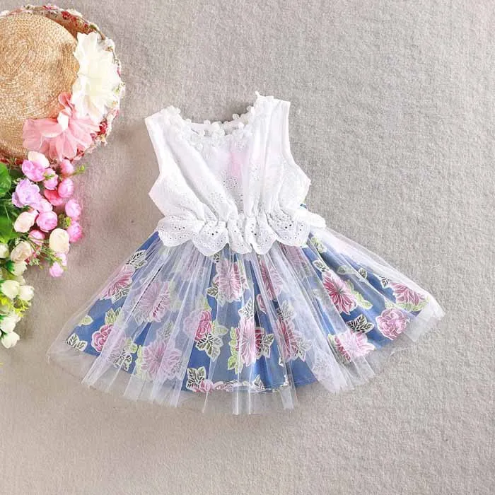 Toddler Girls Princess Lace Dress with Bow, Butterfly Flower, and Ruffles - Cute Baby Sundress for Children image 2