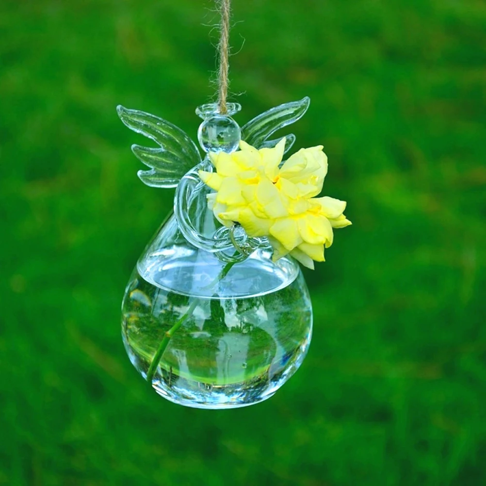Ясные ангельские круглый висячая стеклянная ваза бутылка Террариум Гидропоника