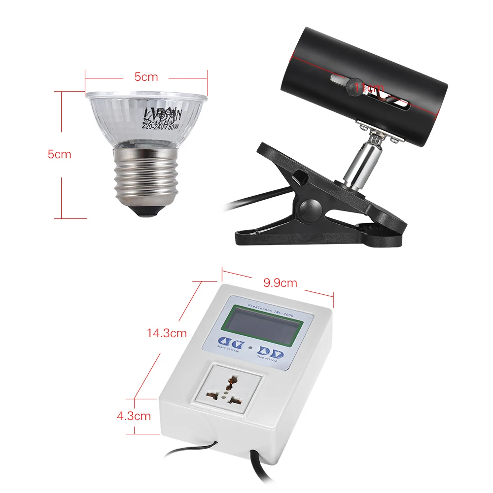 3 шт./компл. 50 Вт лампа для домашних питомцев и держатель регулятор температуры