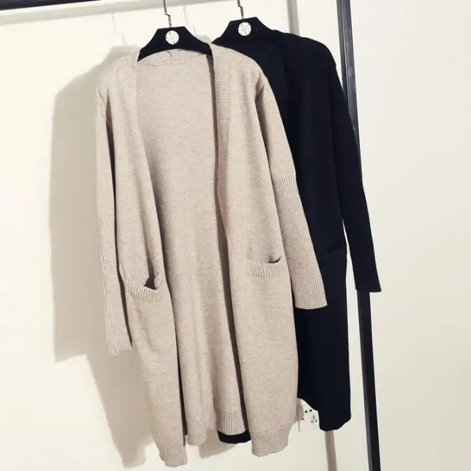 

2018 autumn long knit loose long-sleeved cardigans sweater women