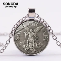 songda archangel st michael necklace protect me saint shield protection justice necklaces pendants talisman christian holy gifts