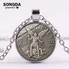 SONGDA Архангел Святого подвеска с Майклом защитите меня Святой щит Защита справедливости Ожерелья Подвески талисман христианские святые подарки