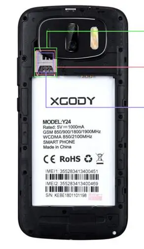 Оригинальный XGODY Y24 аккумулятор 3000 мАч 3 8 в для 6 0 дюймов 18:9 телефон Android MTK6580A