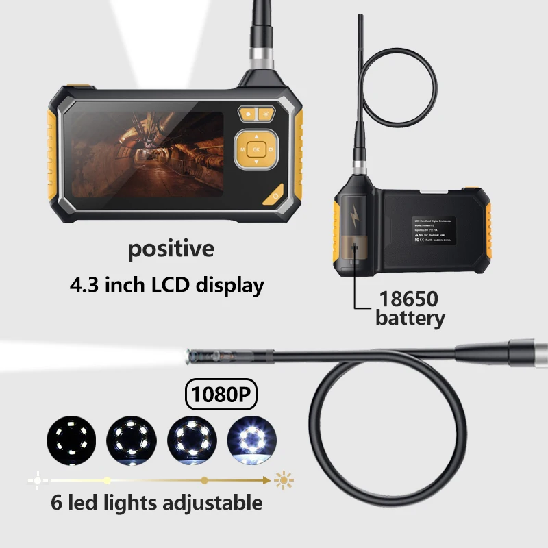 Antscope 4.3 inch Industrial Endoscope Wif Inspection Camera for Auto Repair Tool Snake Hard Handheld 1080P Android | Безопасность и