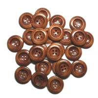 20pcs wooden buttons natural color round 4 holes sewing scrapbooking diy buttons sewing accessories coconut tree wood buttons