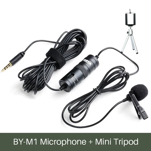 M1 w tripod BOYA BY-M1 Vlog Аудио Видео Запись микрофон для iPhone Android Mac нагрудный микрофон петличный микрофон для DSLR камеры видеокамеры - Цвет: M1 w tripod
