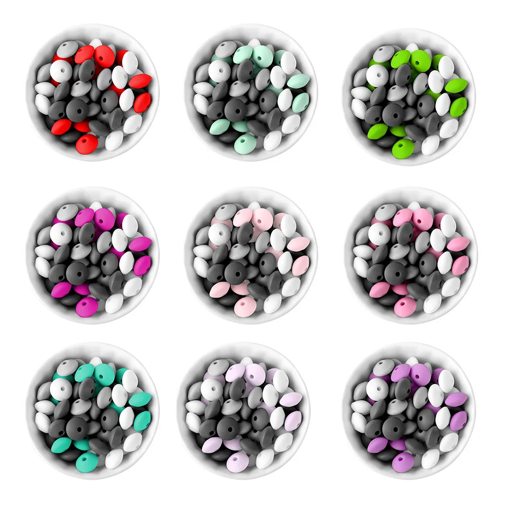 30 шт./лот силиконовые бусины из чечевицы пищевые для прорезывания зубов сделай