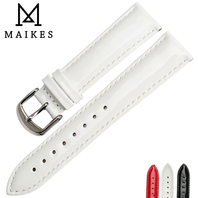 Ремешок для часов MAIKES из натуральной воловьей кожи модный белый браслет