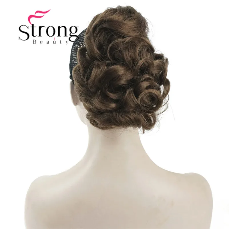 StrongBeauty, короткий конский хвост, накладные волосы, синтетические волосы, волнистые, на заколках, накладные волосы, цвет на выбор