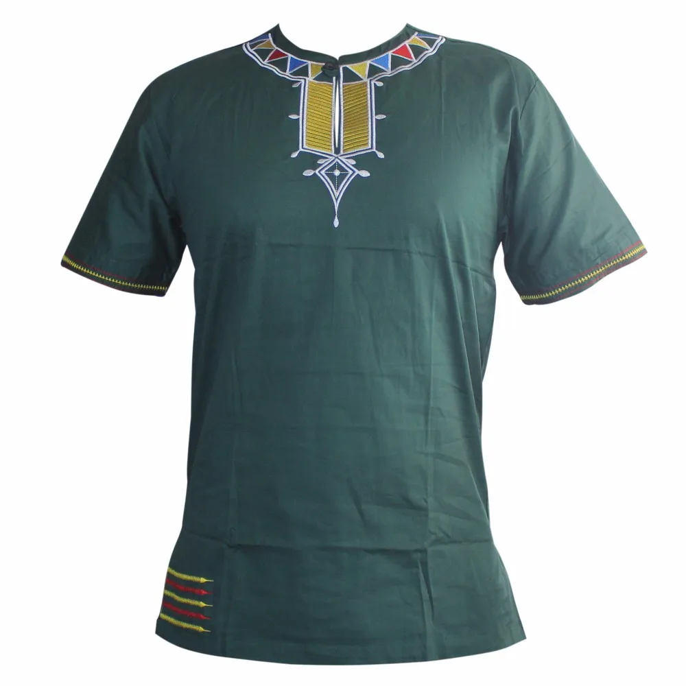Dashikiage мужская вышитая тонкая африканская Винтажная Футболка замечательных цветов с круглым вырезом традиционный Дашики малийский Топ