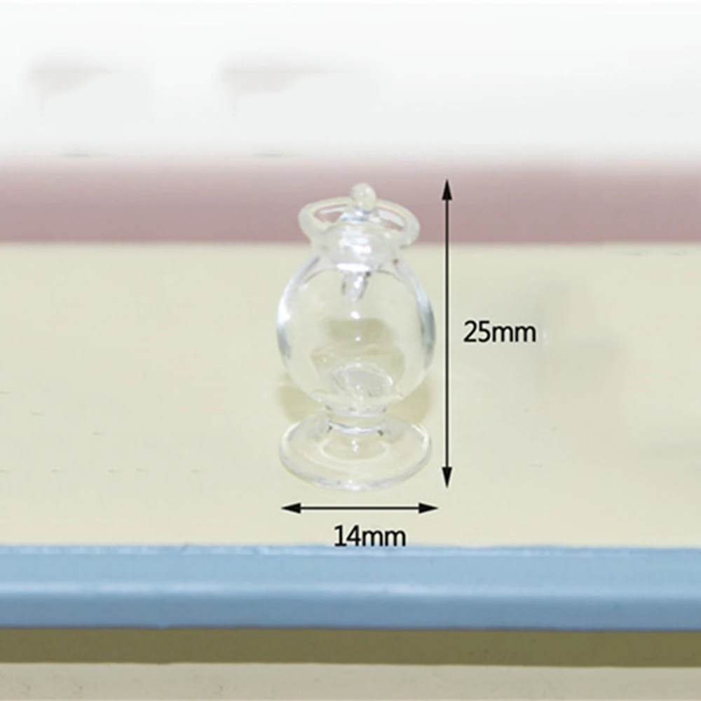

1/12 Dollhouse Miniature Accessories Mini Glass Candy Bottle Simulation Storage Can Model Toys for Doll House Decoration