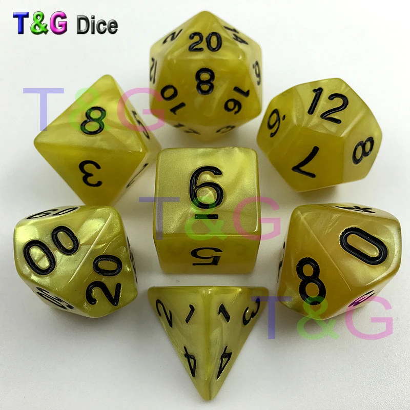 Новое поступление 7 шт./компл. акриловые многогранные игры TRPG для Подземелья и Драконы мраморный эффект D4-D20 мульти стороны Набор кубиков с цифрами