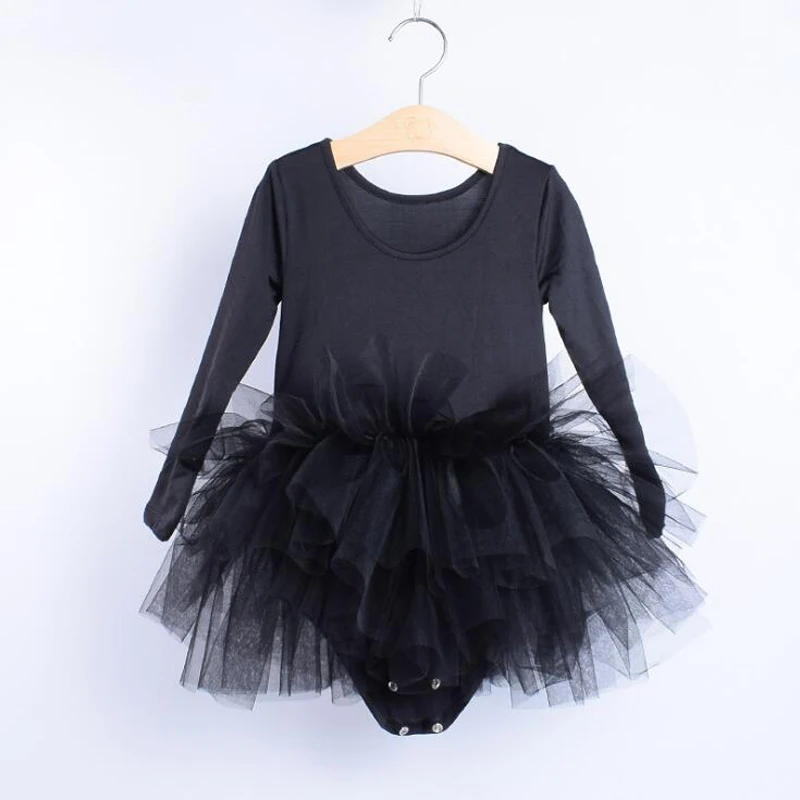 Ballet dress for Girls Mesh Long Sleeve Gymnastic Leotard Dress Children Costume Kids Dancewear Pink /Black/Grey 2-8T | Детская одежда